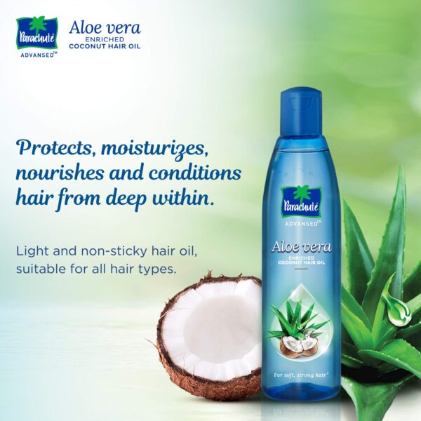 Parachute Advansed Aloe Vera Enriched Coconut Hair Oil, 250ml (Free ...